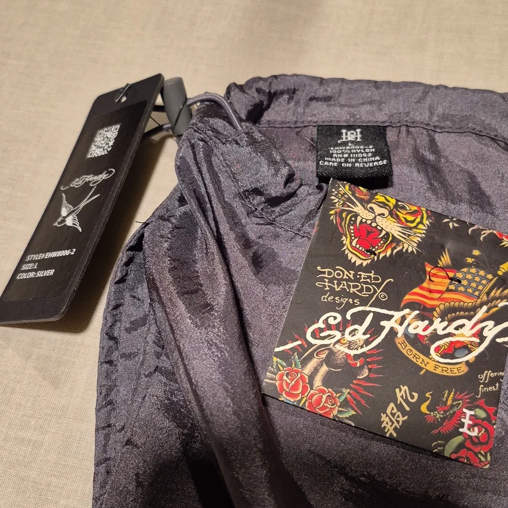 Ed Hardy "Love Kills Slowly" Nylon Parachute Pants - Picture 11 of 13